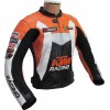 KTM Racing Leather Perforated Motorcycle Biker Jacket